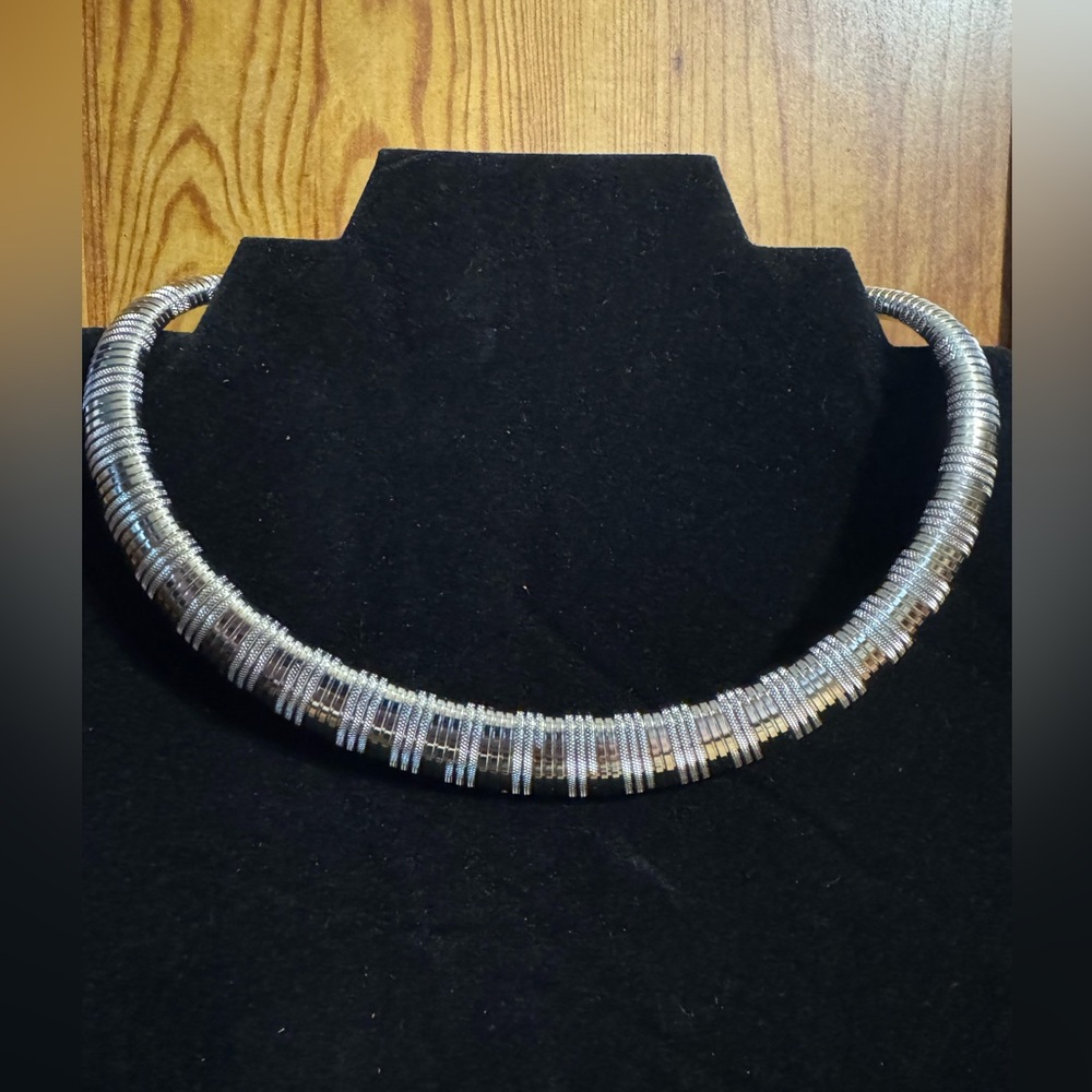 Silver Tone Statement Chunky Necklace